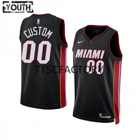 Maglia NBA Miami Heat Personalizzate Nike 2022-23 Icon Edition Nero Swingman - Bambino